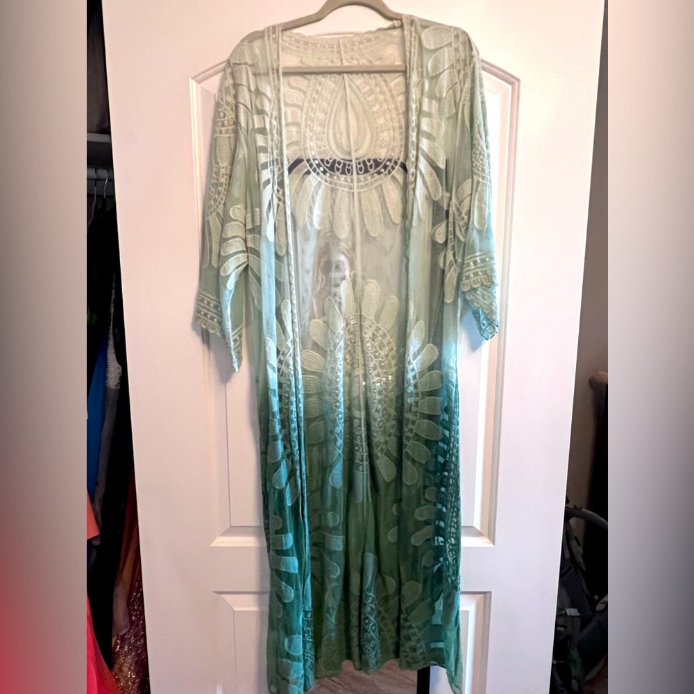 Ombré lace kimono